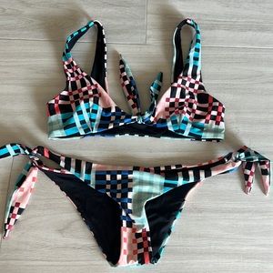 Small Penelope Bikini Bottom and Large Bikini Top in Multi MINKPINK
